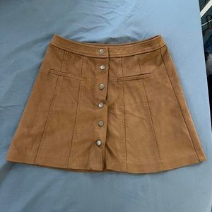Vintage brown corduroy button up mini skirt